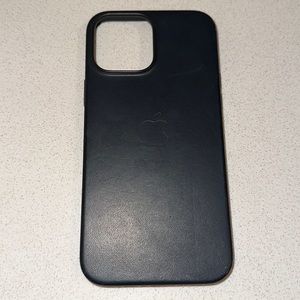 Black leather apple case